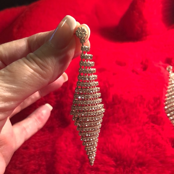 Rhinestone earrings - Picture 2 of 2